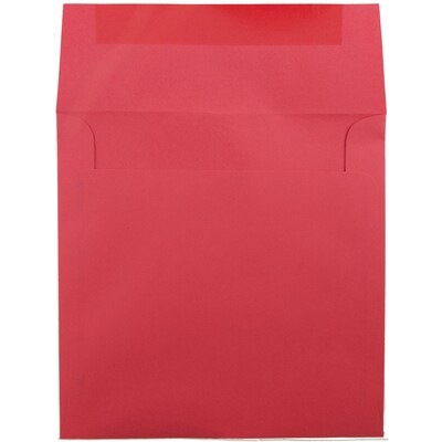 JAM Paper 8.5 x 8.5 Square Colored Invitation Envelopes, Red Recycled, 25/Pack (2794374)