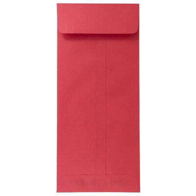 JAM Paper Open End #12 Currency Envelope, 4 3/4" x 11", Brite Hue Red, 500/Pack (900907737H)