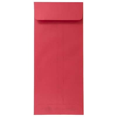 JAM Paper Open End #12 Currency Envelope, 4 3/4 x 11, Brite Hue Red, 500/Pack (900907737H)