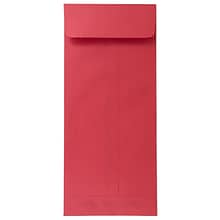JAM Paper Open End #12 Currency Envelope, 4 3/4 x 11, Brite Hue Red, 500/Pack (900907737H)