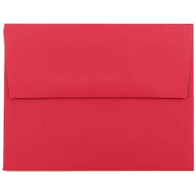 JAM Paper A2 Invitation Envelope, 4 3/8 x 5 3/4, Red Brite Hue, 50/Pack (15845I)