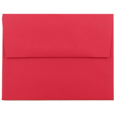 JAM Paper A2 Invitation Envelope, 4 3/8 x 5 3/4, Red Brite Hue, 50/Pack (15845I)