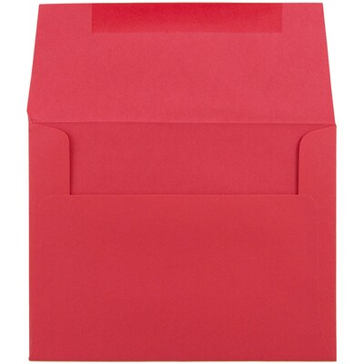 JAM Paper A2 Invitation Envelope, 4 3/8" x 5 3/4", Red Brite Hue, 250/Pack (15845H)