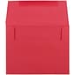 JAM Paper A2 Invitation Envelope, 4 3/8" x 5 3/4", Red Brite Hue, 50/Pack (15845I)
