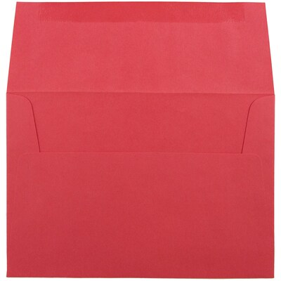 JAM Paper A8 Colored Invitation Envelopes, 5.5 x 8.125, Red Recycled, 25/Pack (27799)