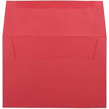 JAM Paper A8 Colored Invitation Envelopes, 5.5 x 8.125, Red Recycled, 25/Pack (27799)