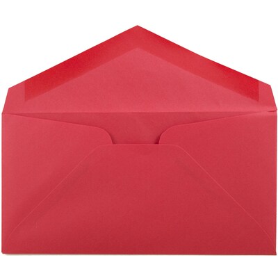 JAM Paper Monarch Open End Invitation Envelope, 3 7/8 x 7 1/2, Brite Hue Red, 50/Pack (151014I)