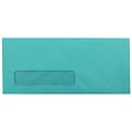 JAM Paper #10 Window Envelope, 4 1/8 x 9 1/2, Sea Blue, 25/Pack (5156478)