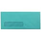 JAM Paper #10 Business Window Envelope, 4 1/8" x 9 1/2", Sea Blue, 500/Pack (5156478H)