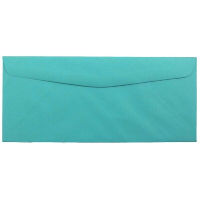 JAM Paper #10 Window Envelope, 4 1/8" x 9 1/2", Sea Blue, 25/Pack (5156478)