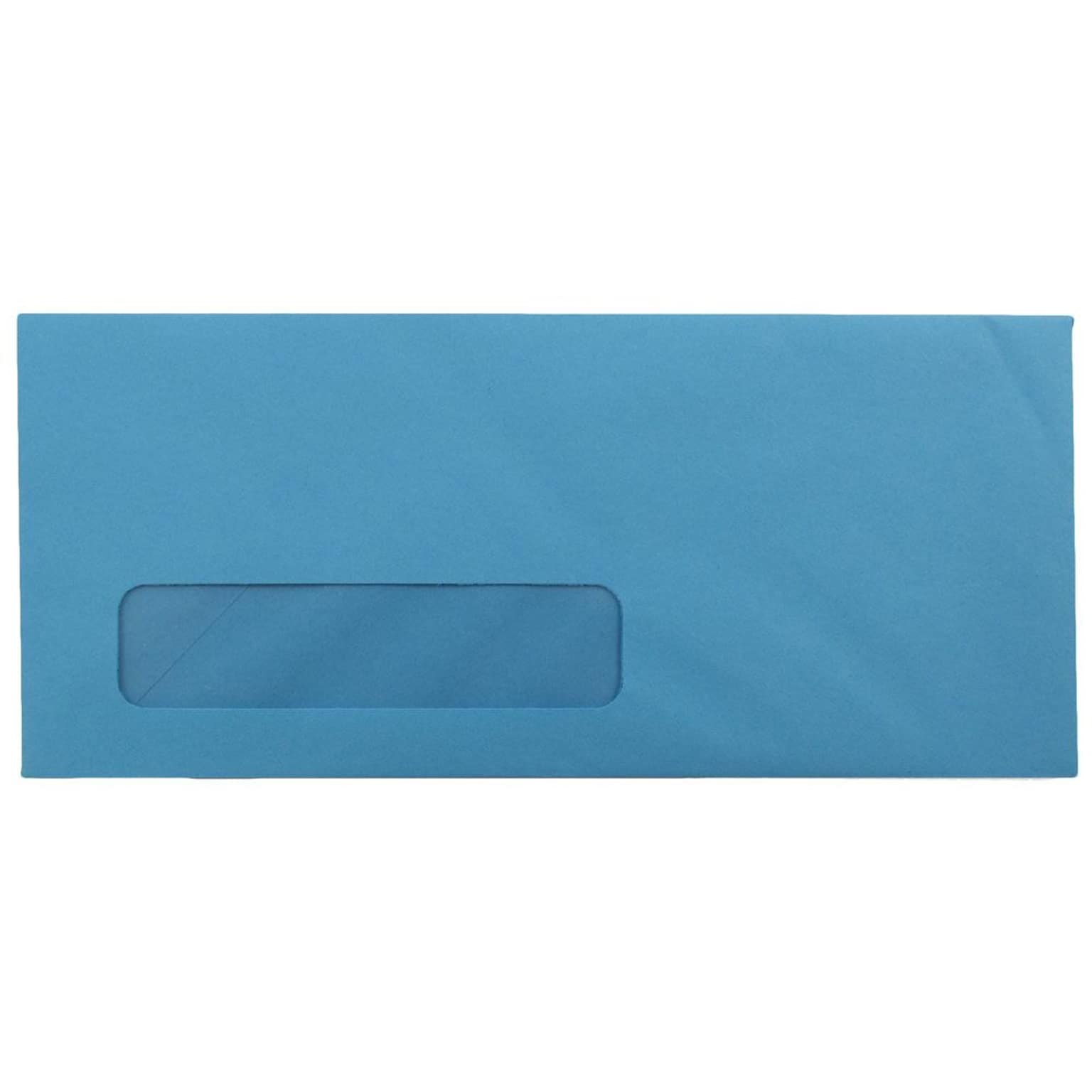 JAM Paper #10 Business Window Envelope, 4 1/8 x 9 1/2, Blue, 50/Pack (5156476I)