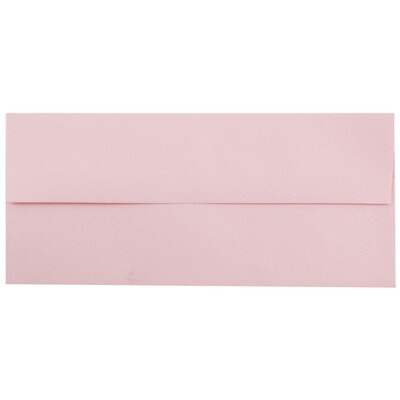 JAM Paper Open End #10 Business Envelope, 4 1/8 x 9 1/2, Baby Pink, 50/Pack (2155777I)