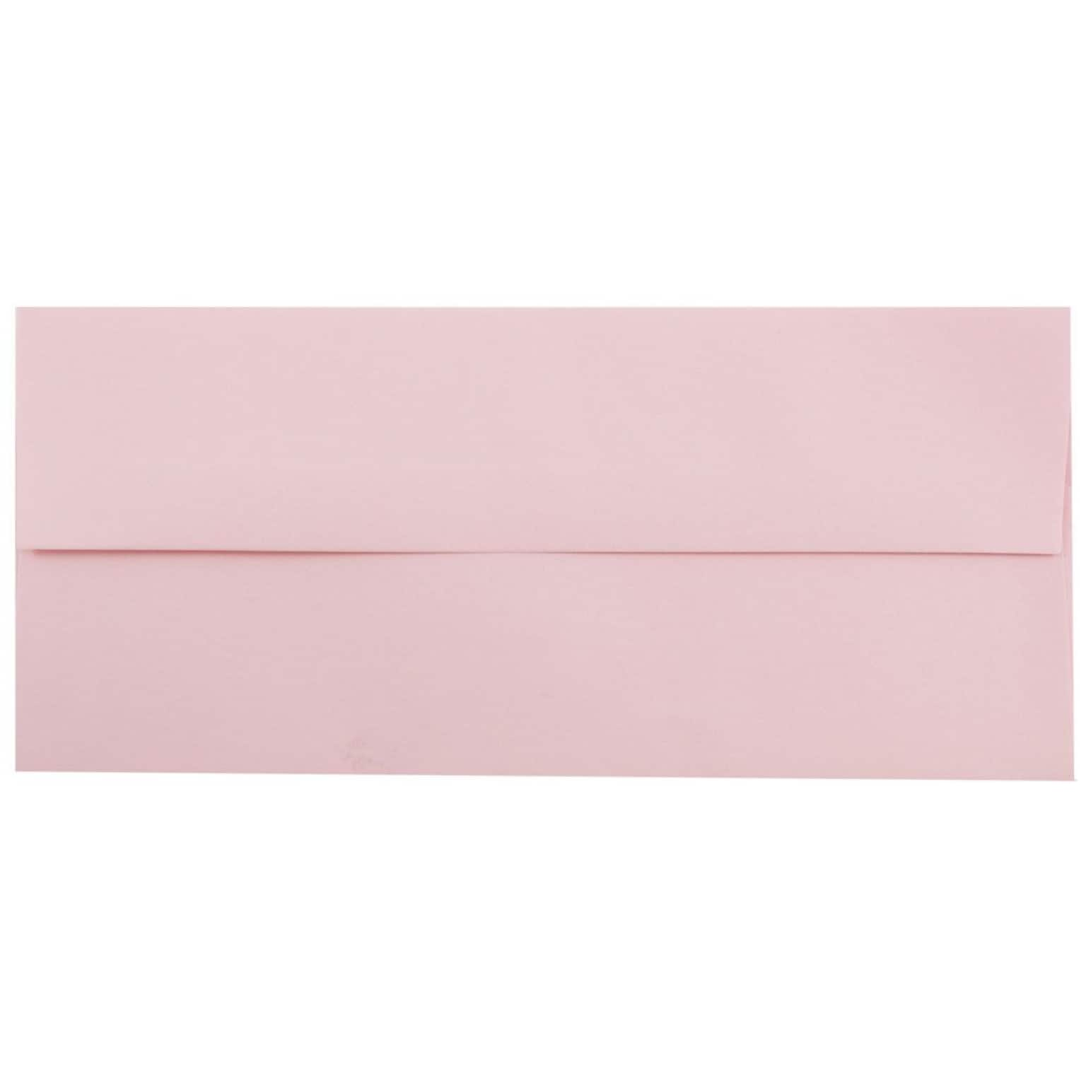 JAM Paper Open End #10 Business Envelope, 4 1/8 x 9 1/2, Baby Pink, 50/Pack (2155777I)