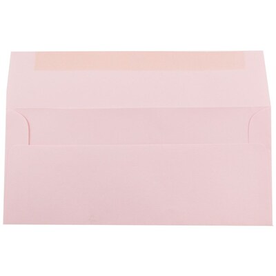 JAM Paper #10 Business Envelope, 4 1/8 x 9 1/2, Baby Pink, 25/Pack (2155777)