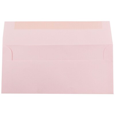 JAM Paper Open End #10 Business Envelope, 4 1/8 x 9 1/2, Baby Pink, 50/Pack (2155777I)