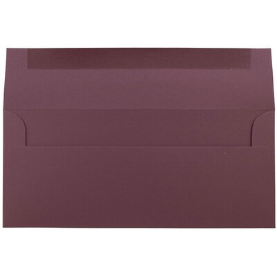JAM Paper Open End #10 Business Envelope, 4 1/8" x 9 1/2", Burgundy, 50/Pack (36395840I)