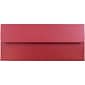 JAM Paper Open End #10 Business Envelope, 4 1/8" x 9 1/2", Metallic Jupiter Red, 500/Pack (V018285H)