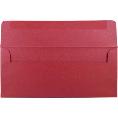 JAM Paper Open End #10 Business Envelope, 4 1/8 x 9 1/2, Metallic Jupiter Red, 500/Pack (V018285H)