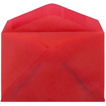 JAM Paper 3Drug Translucent Vellum Mini Envelopes, 2.3125 x 3.625, Primary Red, 100/Pack (1591589A)