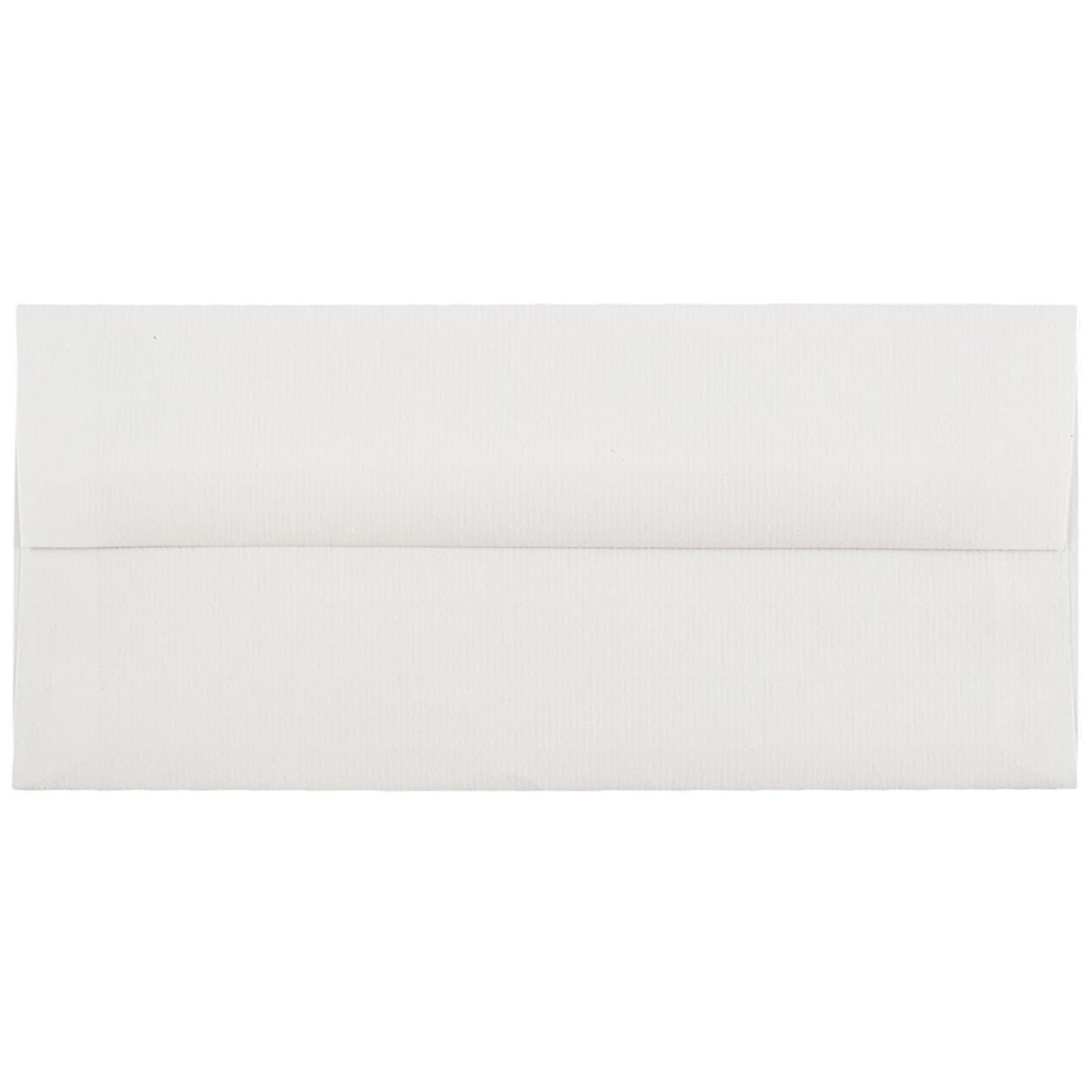 JAM Paper Strathmore Open End #10 Business Envelope, 4 1/8 x 9 1/2, Bright White Laid, 500/Pack (191166H)