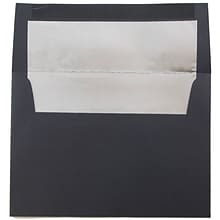 JAM Paper Gummed A8 Invitation Envelopes, 5 1/2 x 8 1/8, Black Linen with Gold Foil, 25/Pack (0324