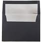 JAM Paper A6 Foil Lined Invitation Envelopes, 4.75 x 6.5, Black Linen with Silver Foil, 50/Pack (3243681I)