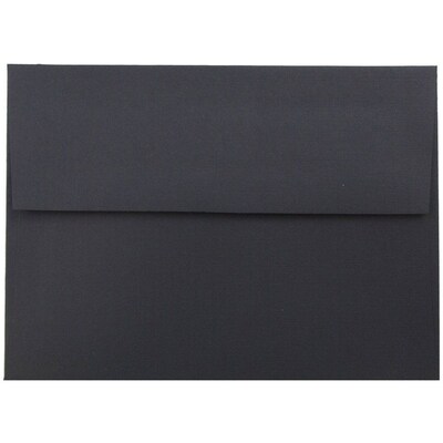 JAM Paper A6 Foil Lined Invitation Envelopes, 4.75 x 6.5, Black Linen with Silver Foil, 25/Pack (324
