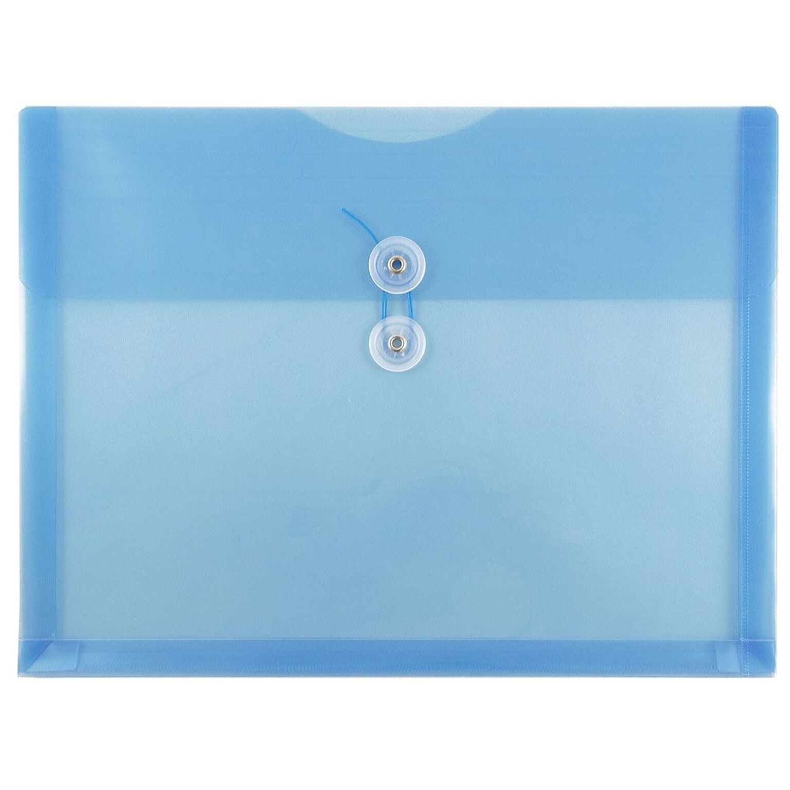 JAM Paper® Plastic Envelopes with Button and String Tie Closure, Letter Booklet, 9.75 x 13, Blue, 12/Pack (218B1BU)