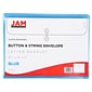 JAM Paper® Plastic Envelopes with Button and String Tie Closure, Letter Booklet, 9.75 x 13, Blue, 12/Pack (218B1BU)