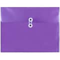 JAM Paper® Plastic Envelopes, Button and String Tie Closure, Letter Booklet, 9.75 x 13, Bright Purpl