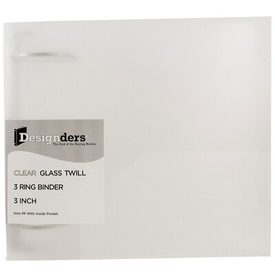 JAM Paper Designders 3 3-Ring Flexible Poly Binders, Clear (821T3CL)