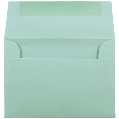 JAM Paper A2 Invitation Envelopes, 4.375 x 5.75, Aqua Blue, 50/Pack (1523981I)