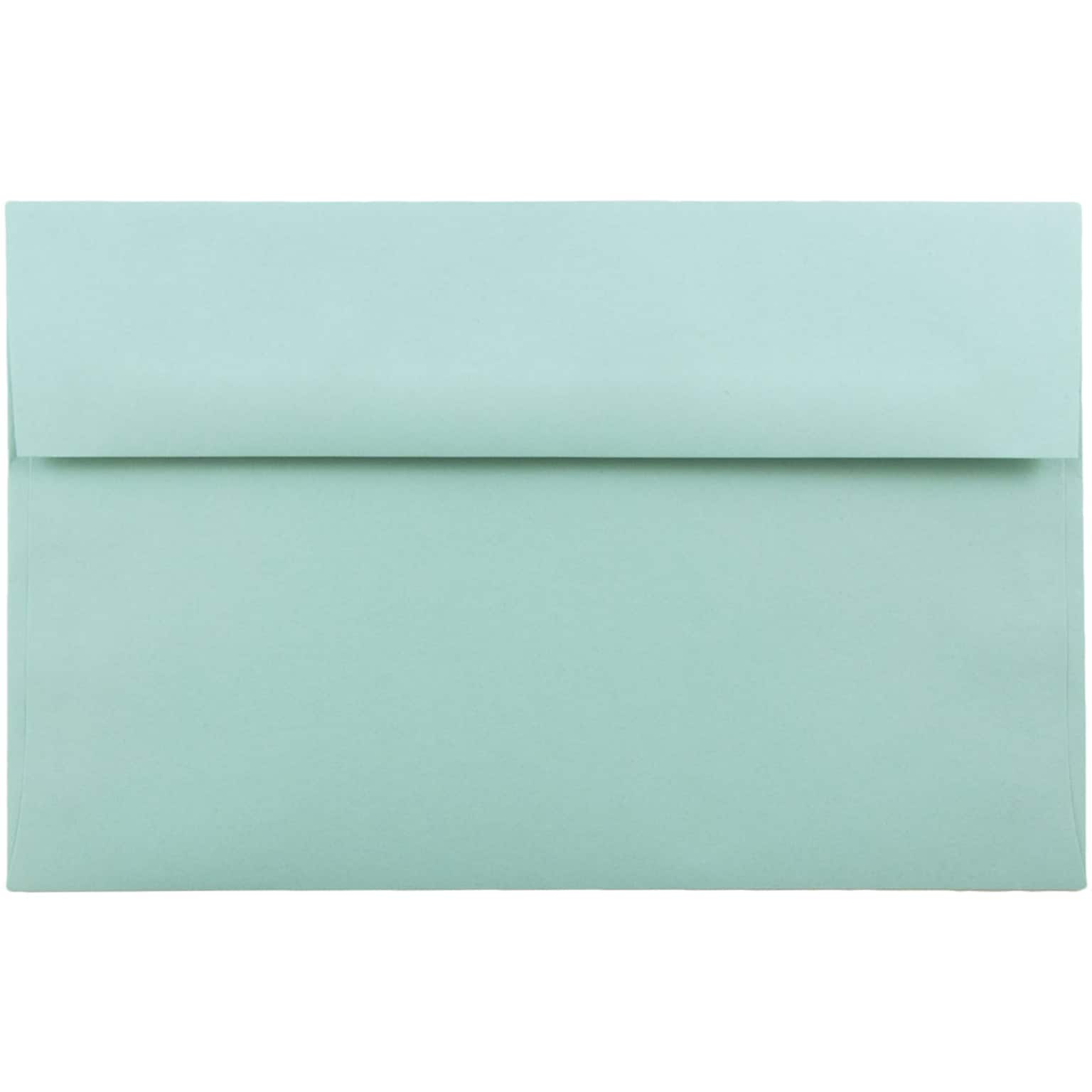 JAM Paper A10 Invitation Envelopes, 6 x 9.5, Aqua Blue, 25/Pack (1523993)