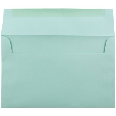 JAM Paper A10 Invitation Envelopes, 6 x 9.5, Aqua Blue, 50/Pack (1523993I)