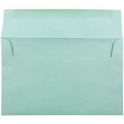 JAM Paper A10 Invitation Envelopes, 6 x 9.5, Aqua Blue, 50/Pack (1523993I)