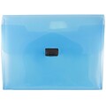 JAM Paper® Plastic Portfolio with Center Buckle Closure, 9 1/2 x 13 1/4 x 1 1/8, Blue, Sold Individually (550BLUE)