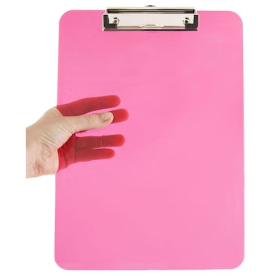 JAM Paper® Plastic Clipboards, 9 x 13, Pink, 12/pack (340926883A)