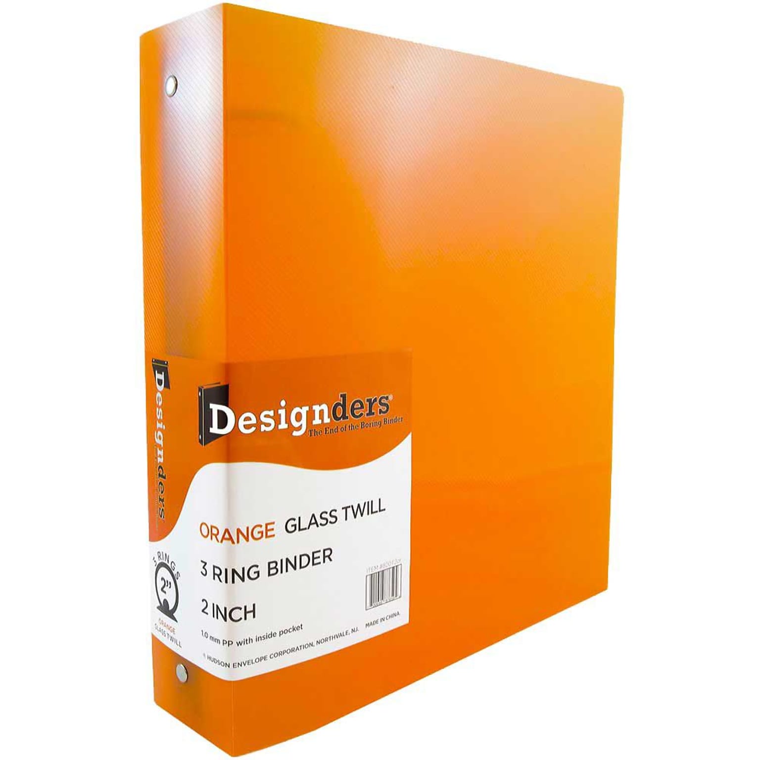 JAM Paper Designders 2 3-Ring Flexible Poly Binders, Orange (820T2OR)
