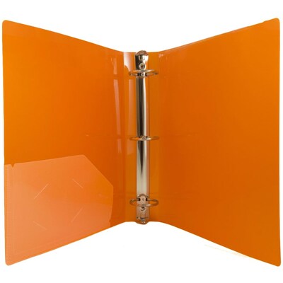 JAM Paper Designders 2" 3-Ring Flexible Poly Binders, Orange (820T2OR)