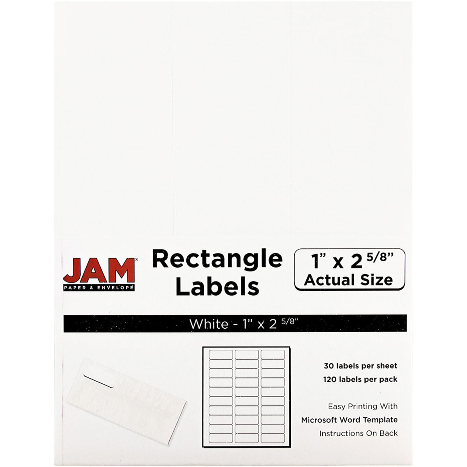 JAM Paper® Mailing Address Labels, 1 x 2 5/8, White, 120/pack (4062900)