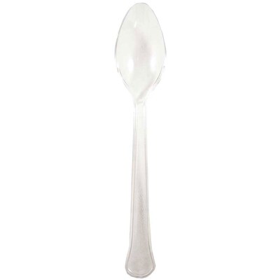 JAM Paper® Premium Utensils Party Pack, Plastic Spoons, Clear, 20 Disposable Spoons/Box (2255820745)