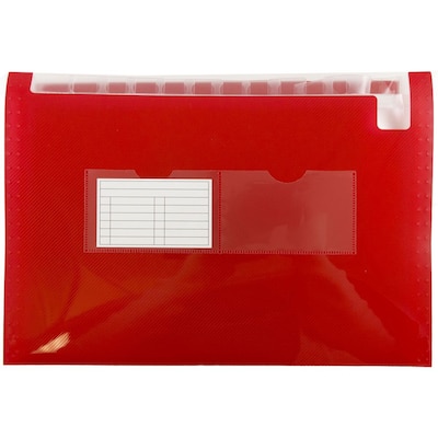JAM Paper® 13 Pocket Expanding File, Letter Size, 9 x 13, Red, Sold Individually (21621715)