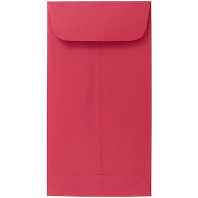 JAM Paper #7 Coin Business Colored Envelopes, 3.5 x 6.5, Red Recycled, 25/Pack (355228282)