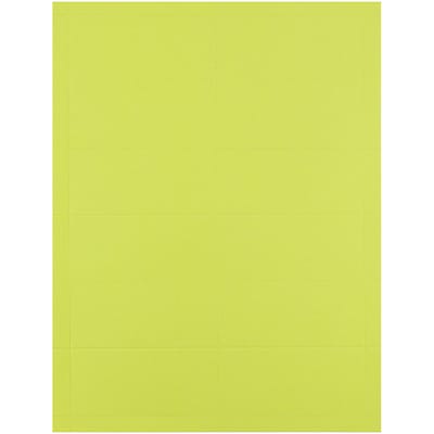 JAM Paper® Printable Business Cards, 3 1/2 x 2, Ultra Lime Green, 100/Pack (22128340)
