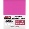 JAM Paper® Printable Business Cards, 3 1/2 x 2, Ultra Fuchsia Pink, 100/Pack (22128338)