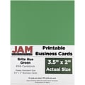 JAM Paper® Printable Business Cards, 3 1/2 x 2, Green, 100/Pack (22128335)