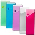 JAM Paper® Sliding Plastic Pencil Case, 5 Assorted Colors, 5/pack (21665133002)