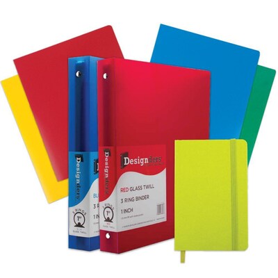 JAM Paper® Back To School Assortments, Green, 4 Heavy Duty Folders, 2 1 Inch Binders & 1 Green Journal, 7/Pack (383CW1GASSRT)