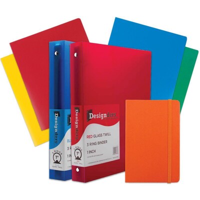 JAM Paper® Back To School Assortments, Orange, 4 Heavy Duty Folders, 2 1 Inch Binders & 1 Orange Journal, 7/Pack (383CW1OASSRT)