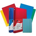 JAM Paper® Back To School Assortments, Blue, 4 Heavy Duty Folders, 2 0.75 Inch Binders & 1 Blue Journal, 7/Pack (383CWBASSRT)